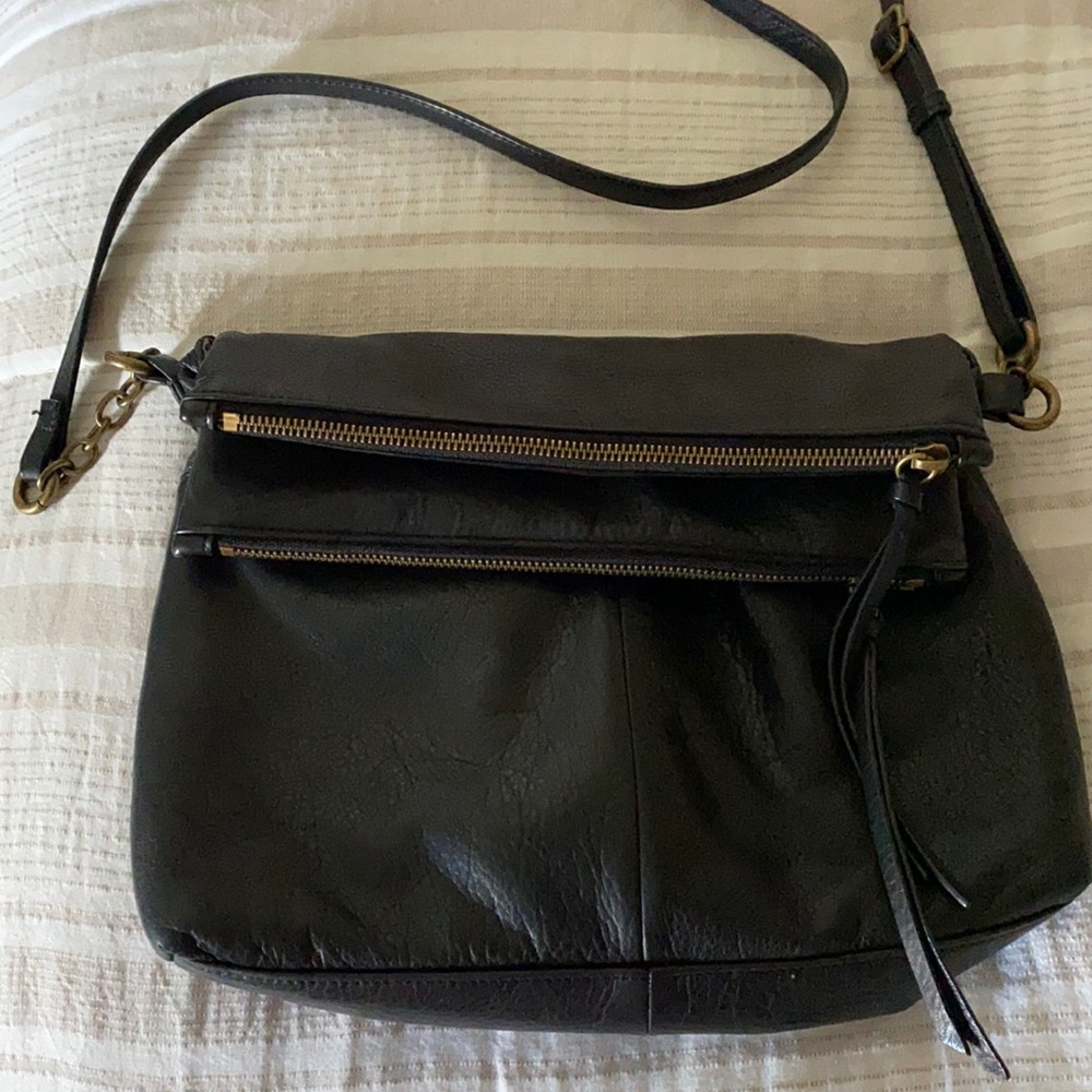 Black leather crossbody